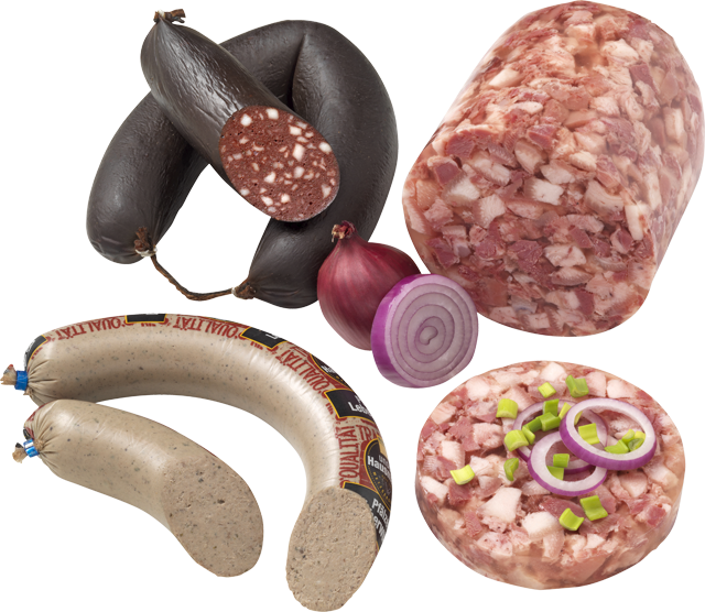 Hausmacher Spezialitäten: Leberwurst, Blutwurst im Ring