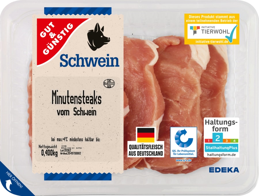 Gut&Günstig Schweine-Minutensteaks*