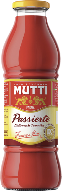 Mutti passierte Tomaten oder Passata Basilikum