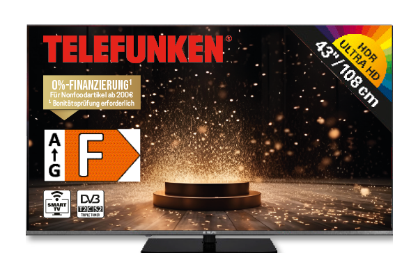 TELEFUNKEN "D43U980B2CW" 4K-UHD-TV