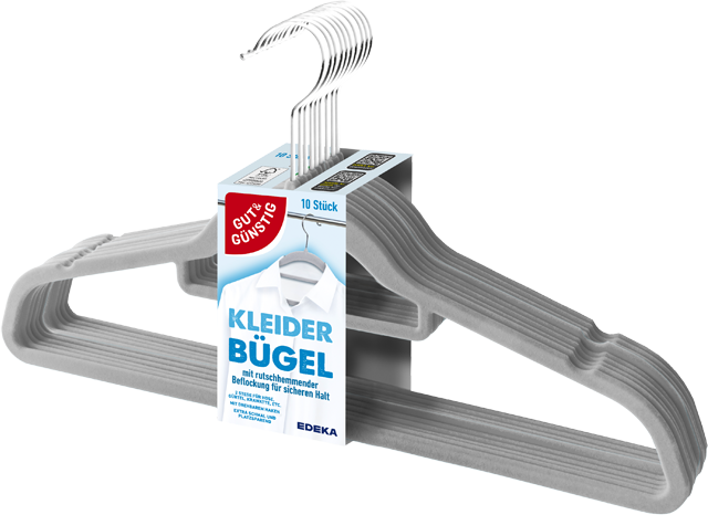 Gut & Günstig Kleiderbügel beflockt