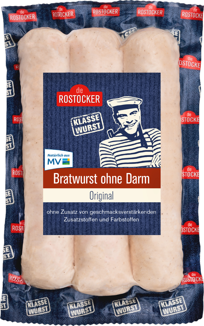 Die Rostocker Bratwurst ohne Darm