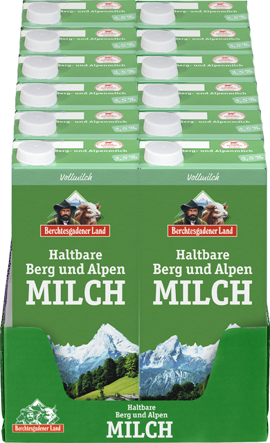 Ab Donnerstag: 12er-Karton: Berchtesgadener Land Haltbare Berg und Alpen Milch