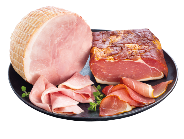 Gutfleisch Gekochter Hinterschinken oder Schinkenspeck