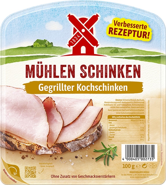 Rügenwalder Mühle Mühlen Schinken gegrillt 