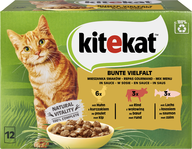 Kitekat Katzennahrung Bunte Vielfalt in Sauce 