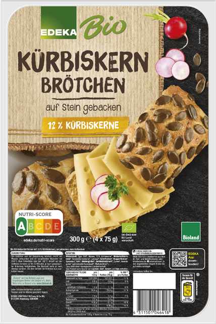 EDEKA Bio Bioland-Kürbiskernbrötchen