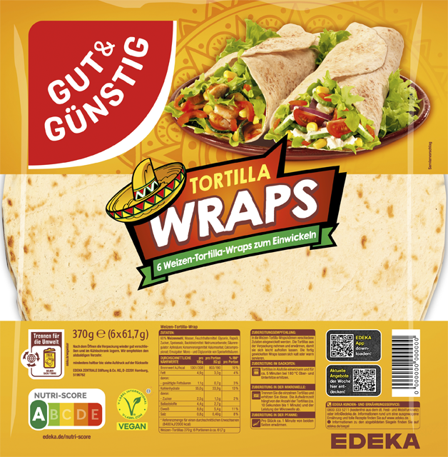 Gut & Günstig Tortilla Wraps Weizen
