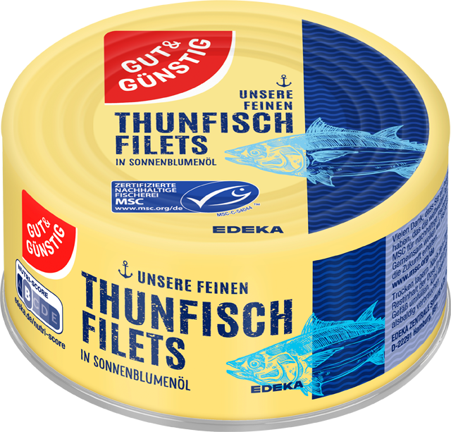 Gut & Günstig Thunfischfilets in Sonnenblumenöl 