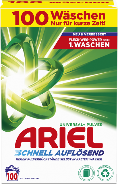 Ariel Waschmittel Pulver, Flüssig und Pods