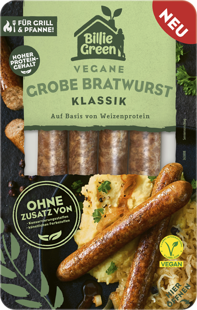 Billie Green vegane Grobe Bratwurst Klassik 