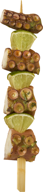 Pulpo-Spieße mit Limetten