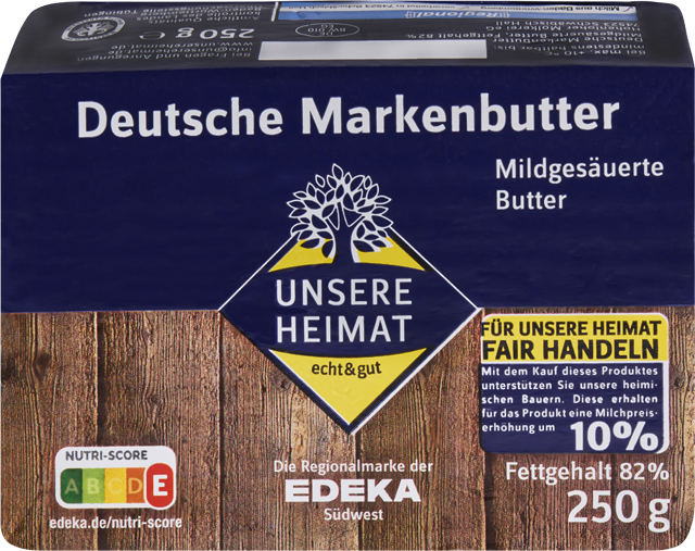 Unsere Heimat – echt & gut Deutsche Markenbutter mild gesäuert oder Süßrahm 
