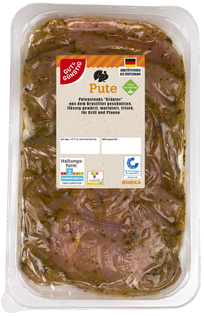 Gut & Günstig Frische Putensteaks Kräuter