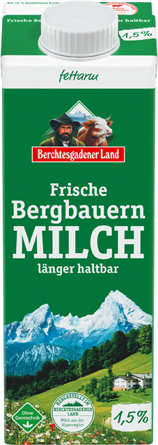 Berchtesgadener Land frische Bergbauern Milch länger haltbar