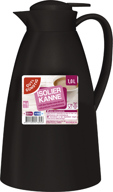 Gut & Günstig Isolierkanne schwarz 1 L