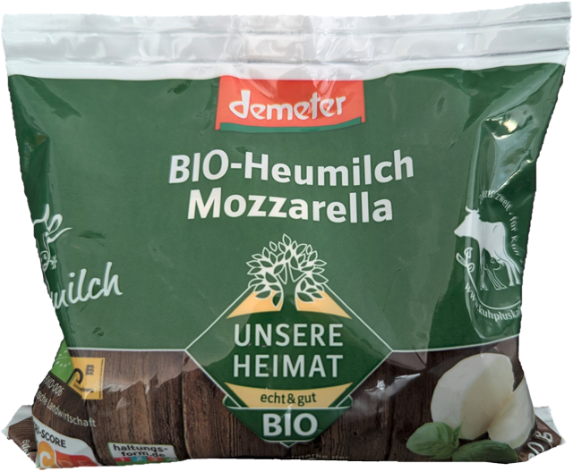 Demeter Unsere Heimat – echt & gut Bio-Heumilch Mozzarella 