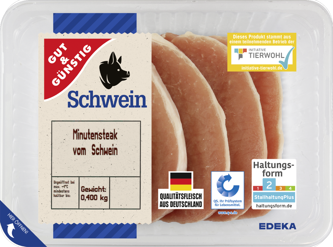 GUT&GÜNSTIG Minutensteaks aus dem Schweinelachs