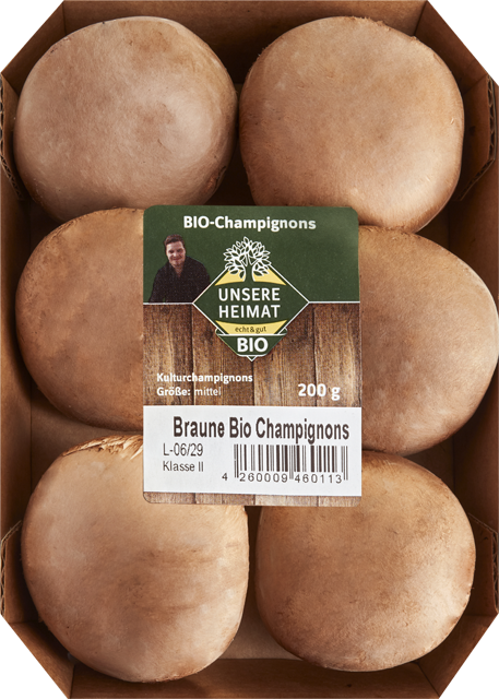 Unsere Heimat – echt & gut Bio Bioland-Champignons braun oder weiss