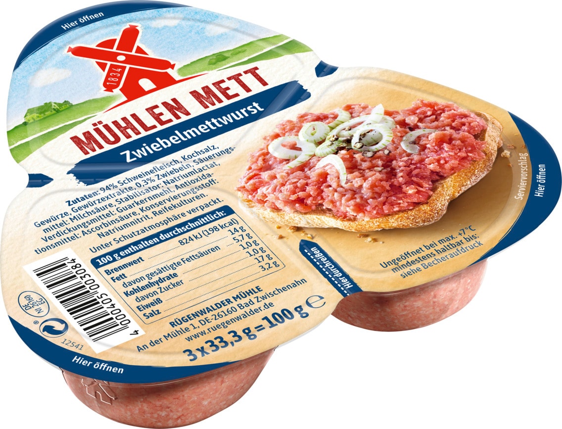 Rügenwalder Mühle Mühlen Mett Zwiebelmettwurst