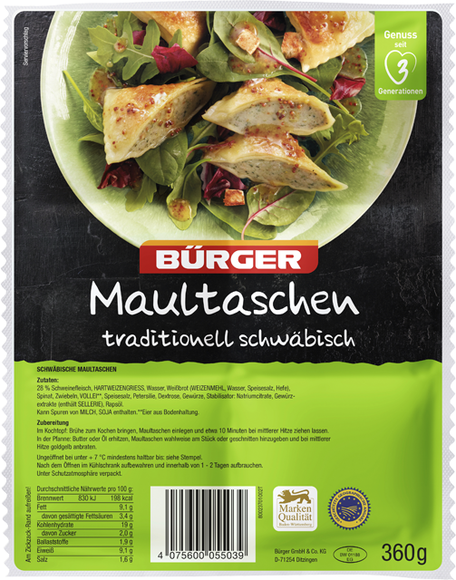 Ab Donnerstag: Bürger Maultaschen