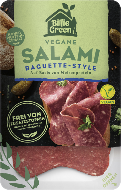 Vegan Billie Green Salami Baguette-Style