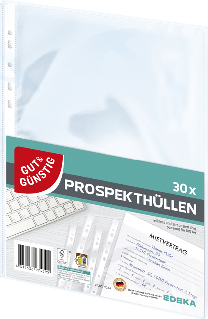 ¹Gut & Günstig Prospekthüllen