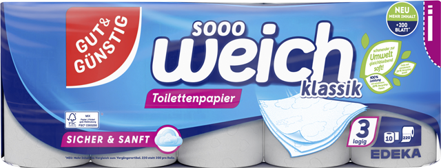 Gut & Günstig Toilettenpapier klassik 