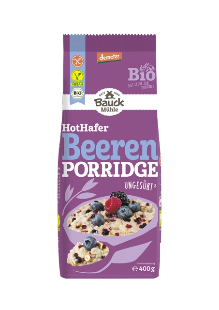 Demeter Bauck Mühle HotHafer Beeren Porridge