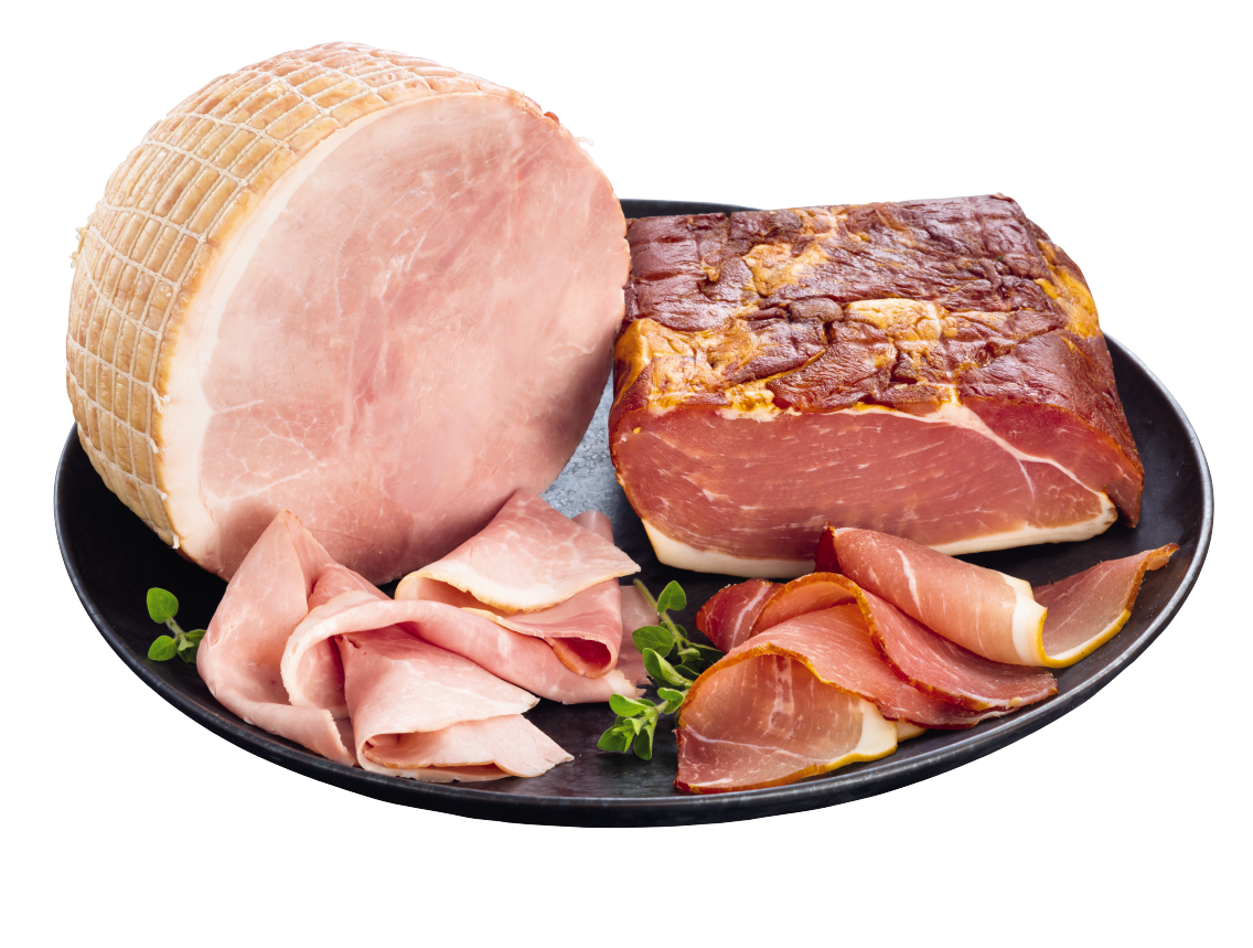Gutfleisch Gekochter Hinterschinken oder Schinkenspeck