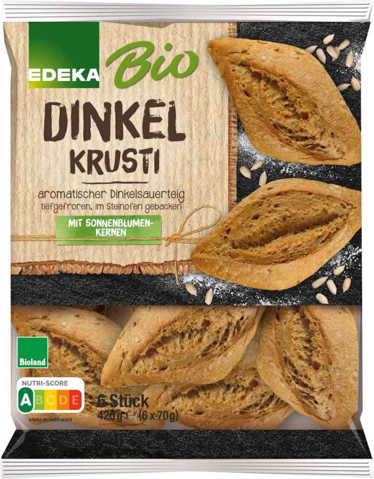 EDEKA Bio Dinkel Krusti, Baguettebrötchen oder Roggenbrötchen