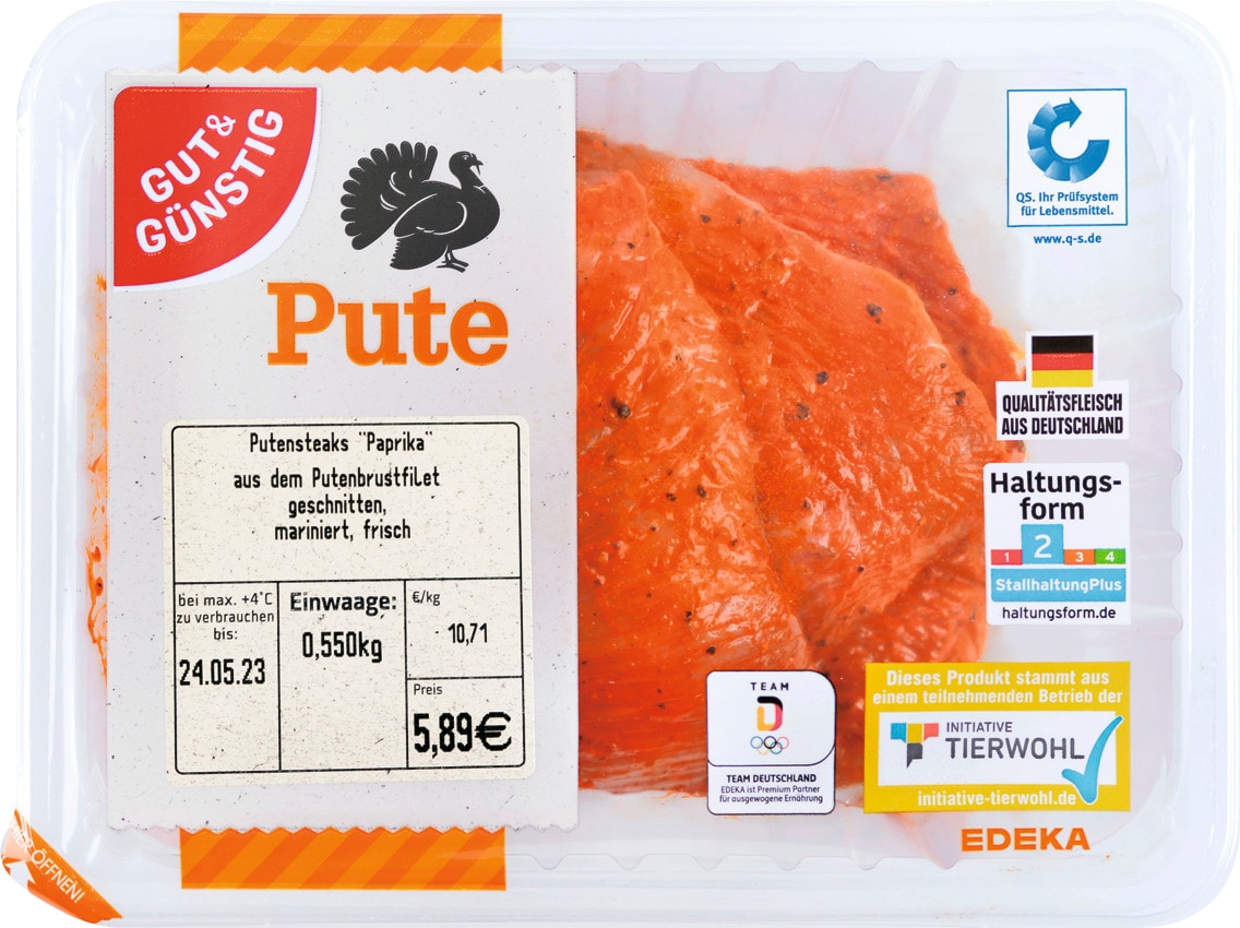 Gut & Günstig Putensteaks "Paprika"