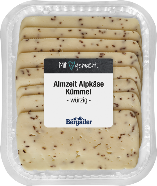 Mit Herz gemacht: Bergader Almzeit Alpkäse Kümmel
