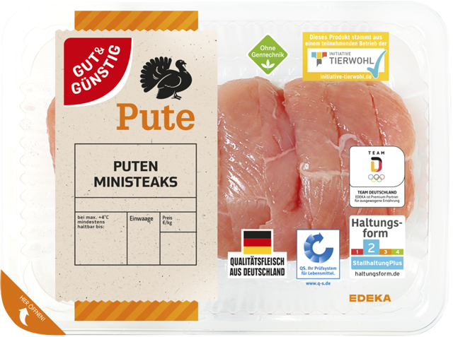Gut & Günstig Puten-Ministeaks 