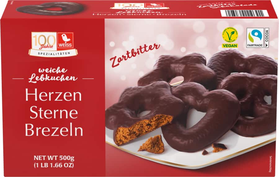 Weiss Herzen Sterne Brezeln Lebkuchen