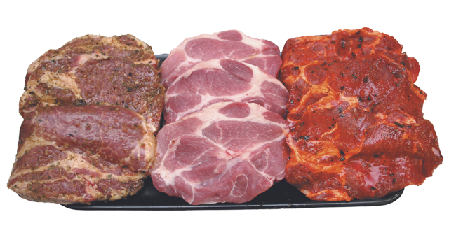 Schweine-Kammsteaks natur oder gewürzt