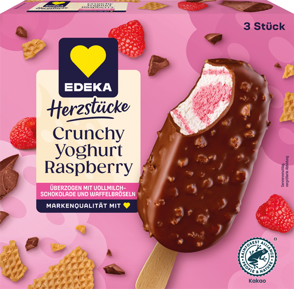 EDEKA Herzstücke Crunchy-Yoghurt-Raspberry Stieleis