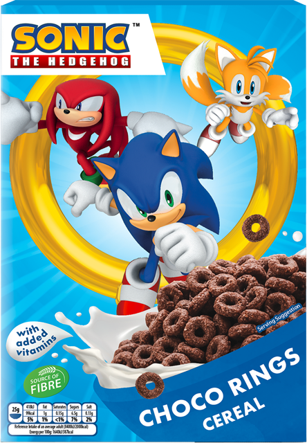Sonic The Hedgehog Choco Rings Cereal, Oreo O’s Cereal