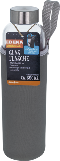 EDEKA zuhause Glas-Trinkflasche