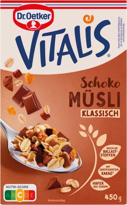 Dr. Oetker Vitalis Müsli oder Paula Müslispaß