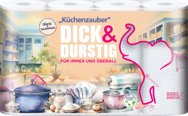 3 Packungen¹ Dick & Durstig Haushaltstücher mit Dekor 