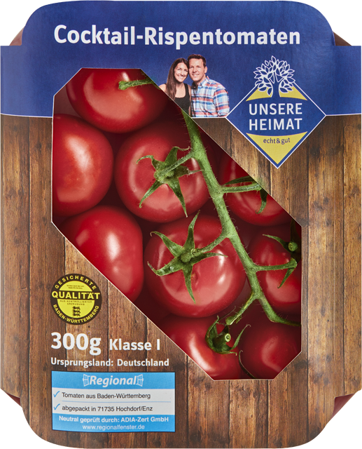 Ab Donnerstag erhältlich: Unsere Heimat – echt & gut Cocktail Rispentomaten