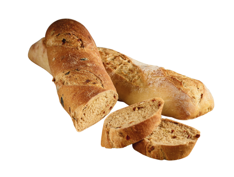 Rustikales Baguette Zwiebel oder Peperoni
