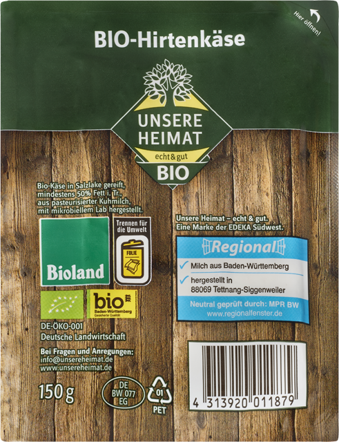 Unsere Heimat – echt & gut Bioland-Hirtenkäse 