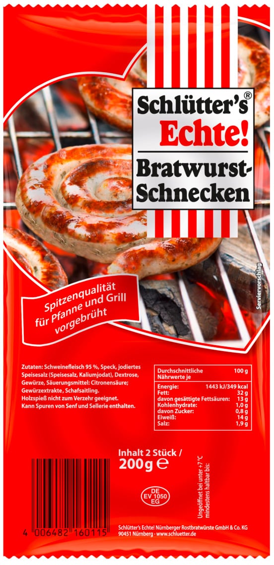 Schlütter´s Echte Bratwurst-Schnecken oder Mini Geflügel-Rostbratwürste