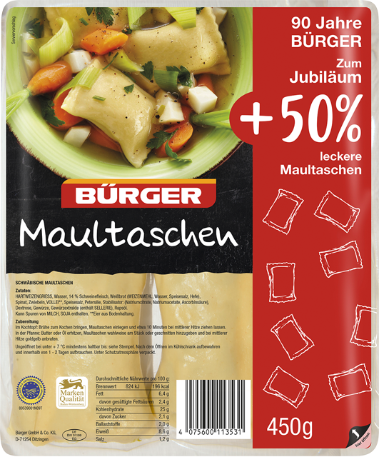 90 Jahre Bürger Maultaschen