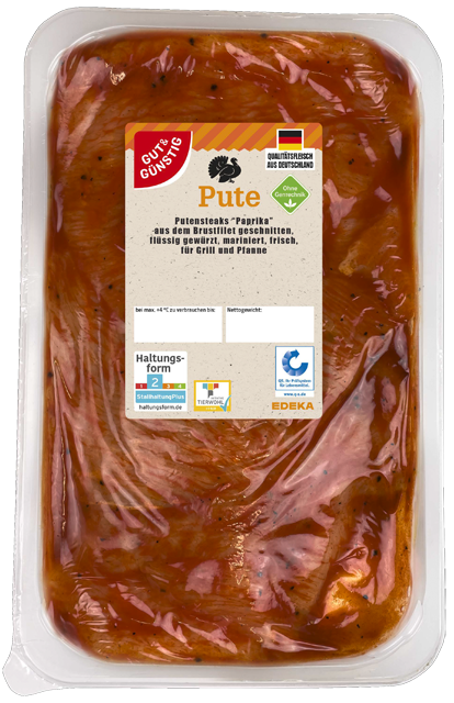 Gut & Günstig Putensteaks Paprika 