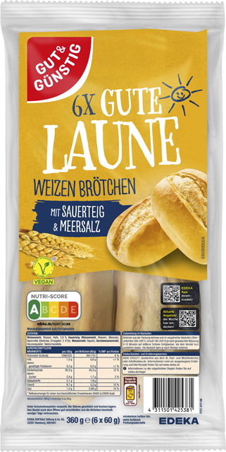 Gut & Günstig Gute Laune Weizenbrötchen