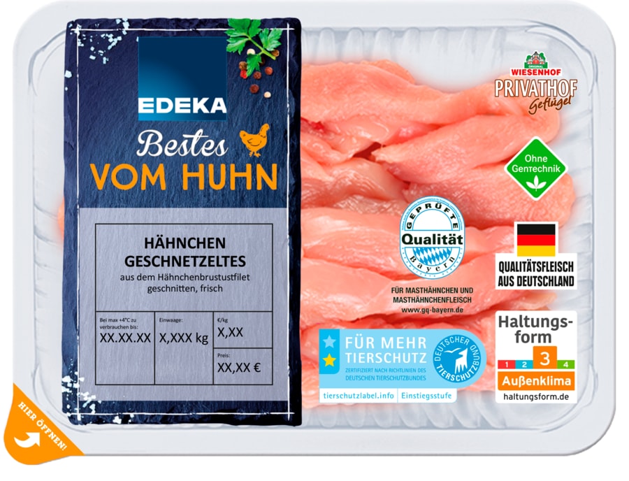 EDEKA Bestes von Huhn Hähnchen Filetgeschnetzeltes
