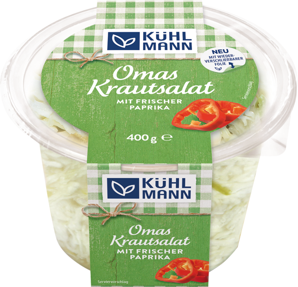 Kühlmann Omas Kraut-, Farmer-, pikanter Nudelsalat oder Coleslaw